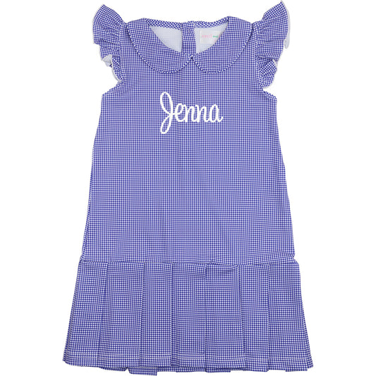 Navy Gingham Tennis Dress