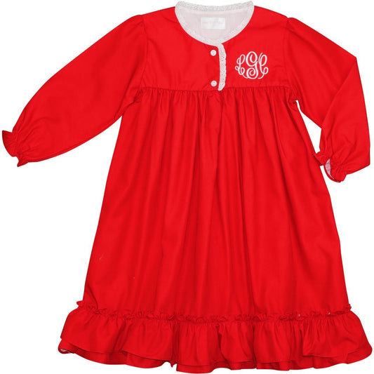 Red Eyelet Ruffle Nightgown