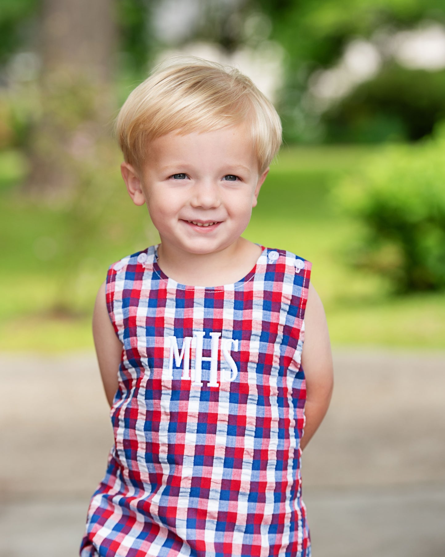 Navy And Red Check Bubble