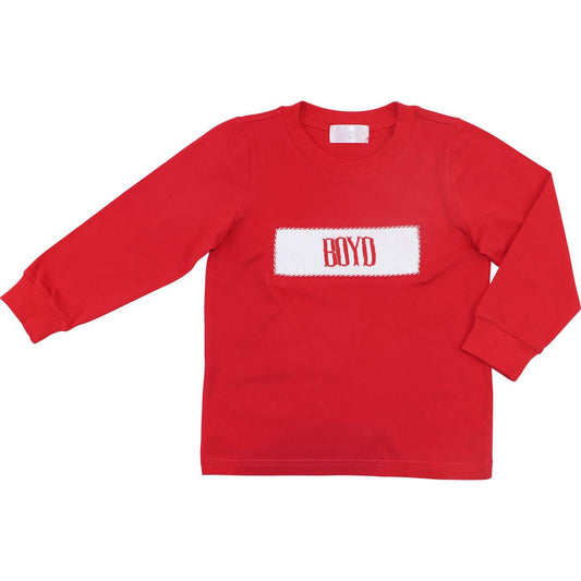 Red Knit Custom Smocked Shirt