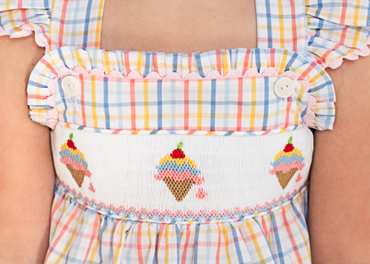 Smocked Ice Cream Diaper Set