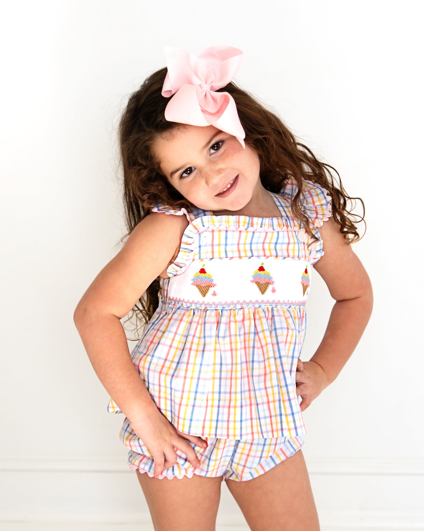 Smocked Ice Cream Diaper Set