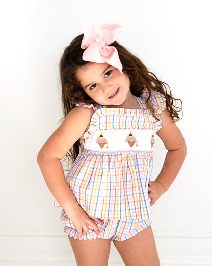 Smocked Ice Cream Diaper Set
