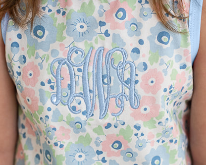 Pink And Blue Floral Print Knit Play Set