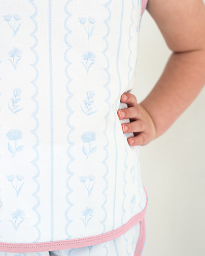Blue Floral Stripe Knit Play Set