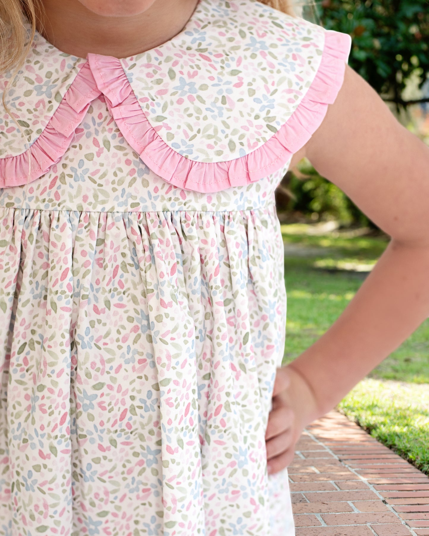 Pink And Green Floral Dress