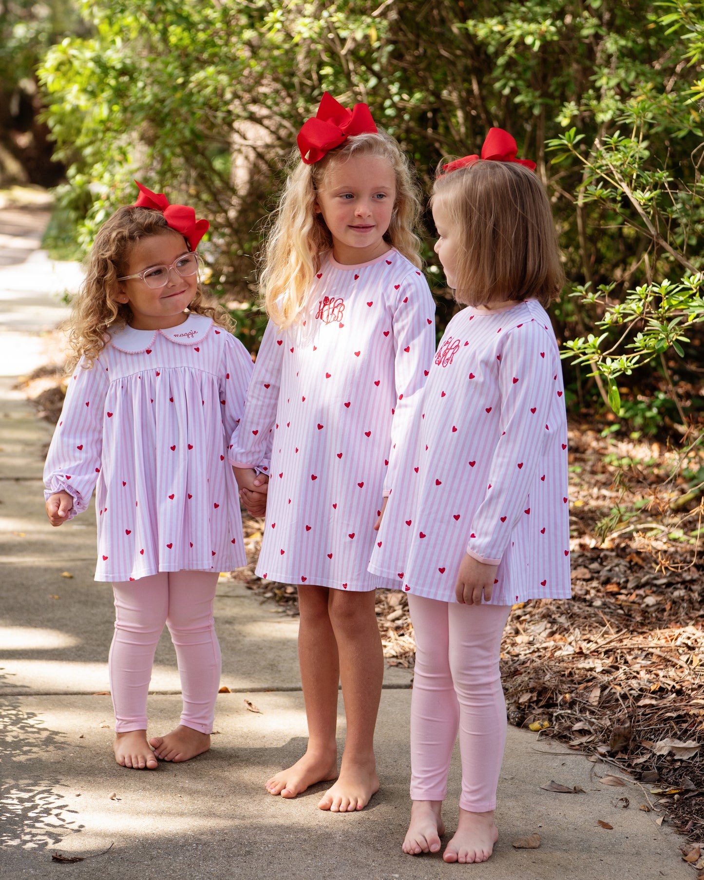 Pink Mini Stripe Knit Heart Play Dress