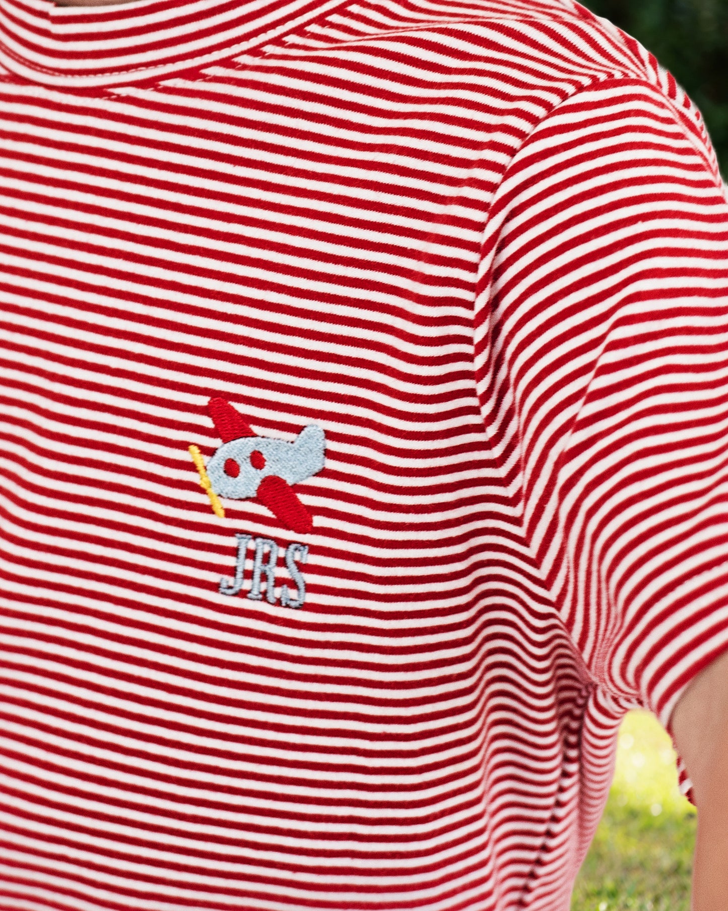 Red Striped Knit Airplane Shirt