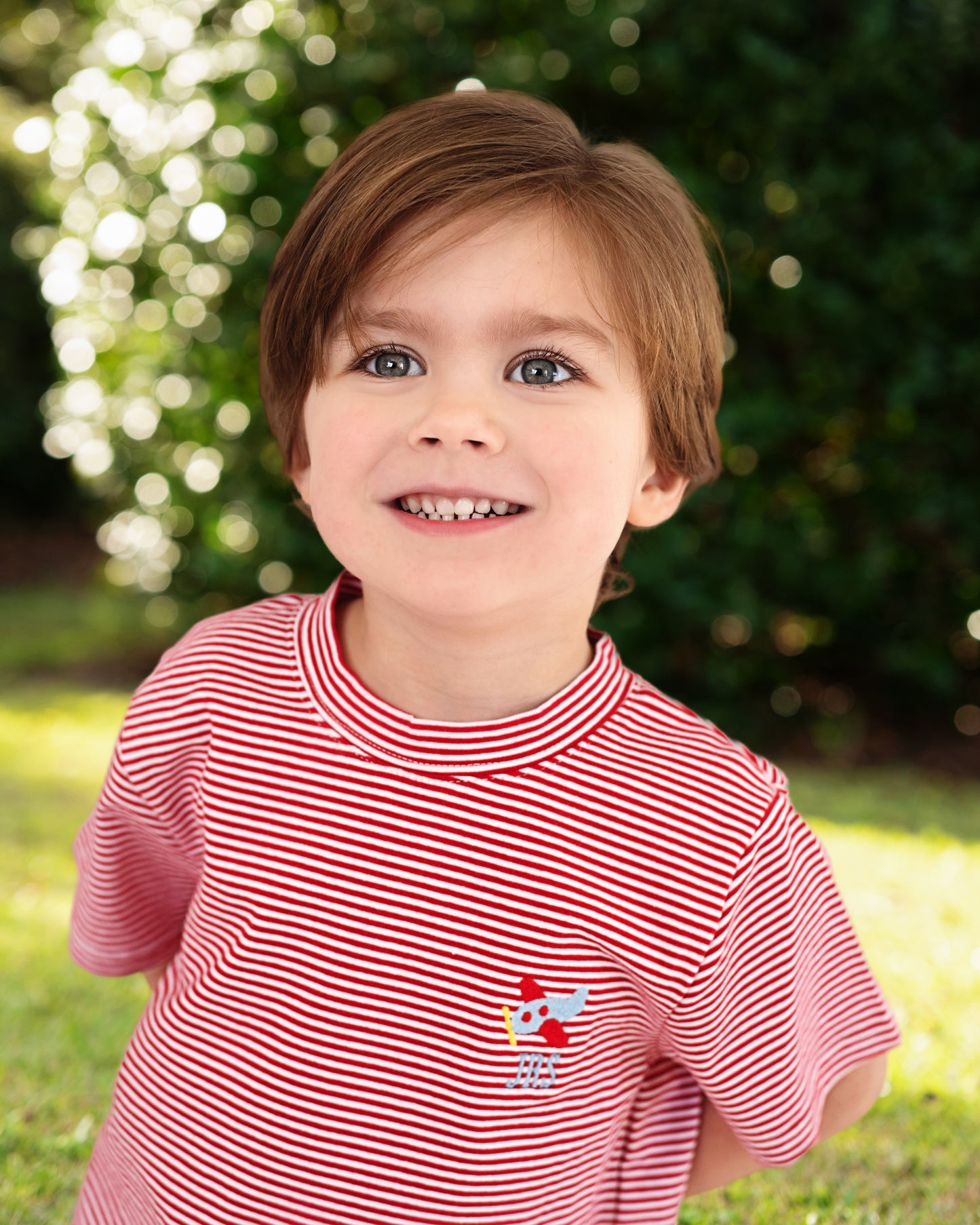 Red Striped Knit Airplane Shirt
