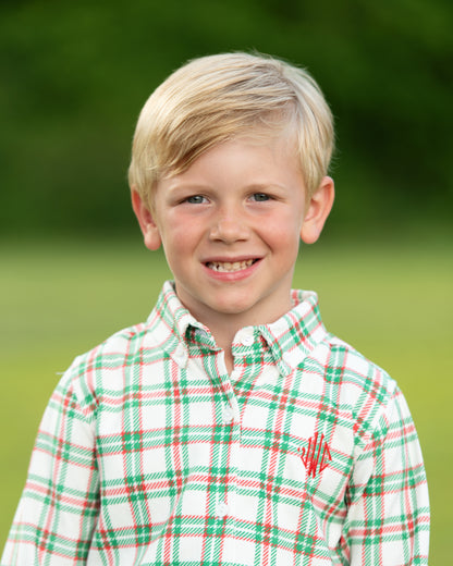 Plaid Corduroy Button Down Shirt