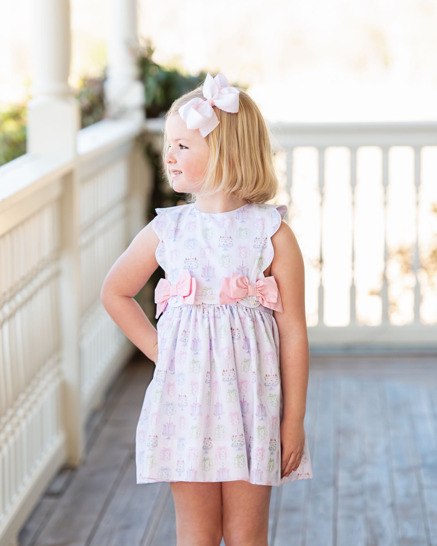 Pink Birthday Cake Bow Dress
