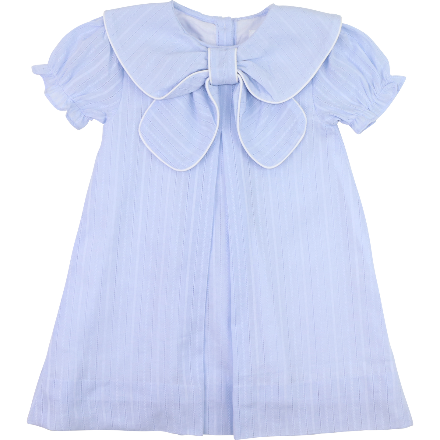 Blue Linen Bow Dress