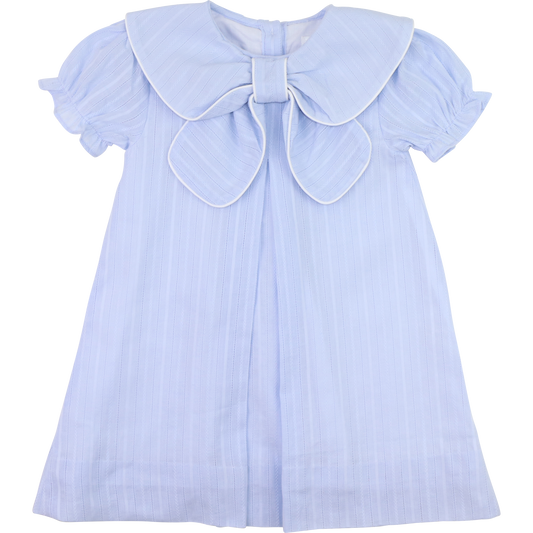 Blue Linen Bow Dress