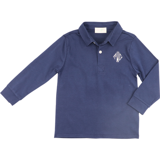 Navy Knit Polo Shirt
