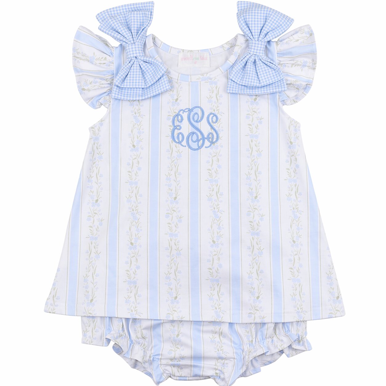 Knit Bow Diaper Set1