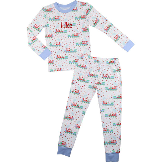 Knit Christmas Train Pajamas