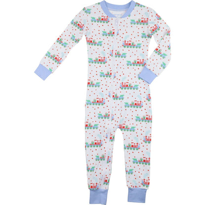 Knit Christmas Train Zipper Pajamas1
