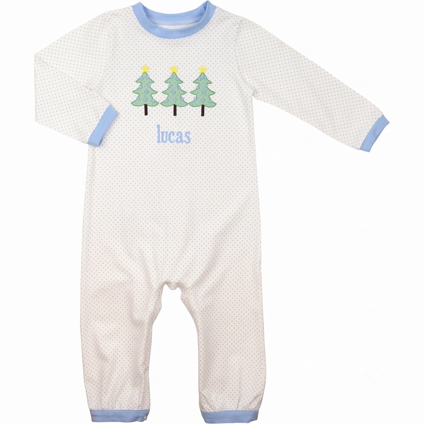 Knit Christmas Tree Long Romper
