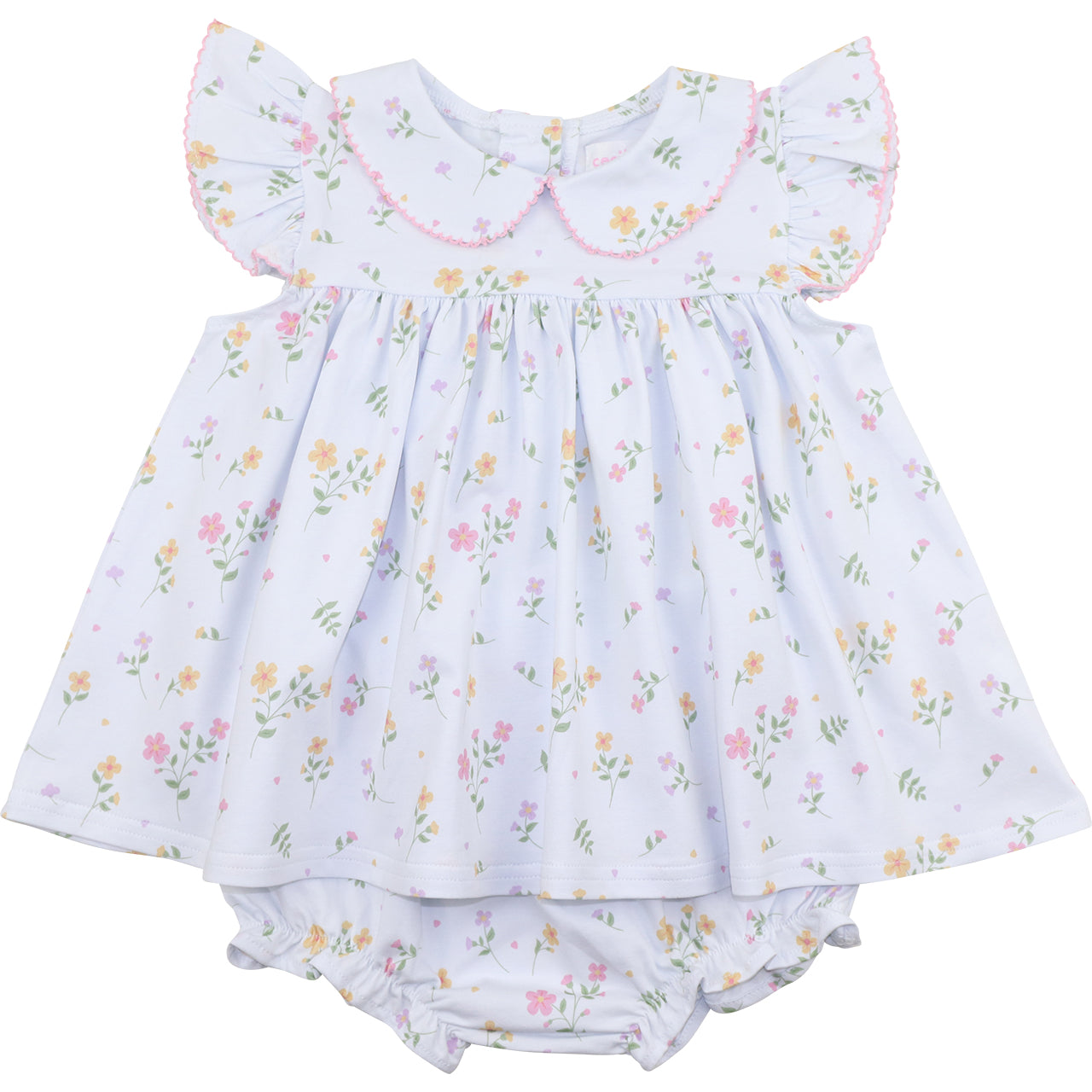 Knit Floral Diaper Set1