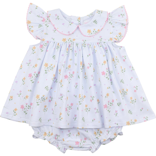 Knit Floral Diaper Set1