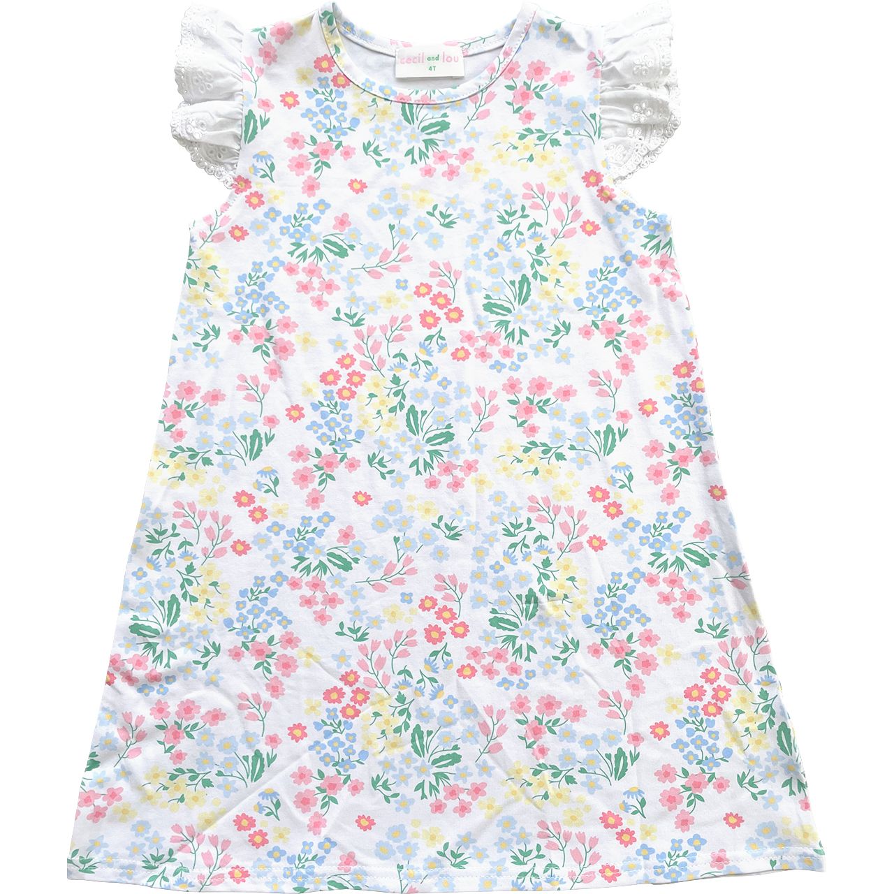 Knit Floral Eyelet Dress