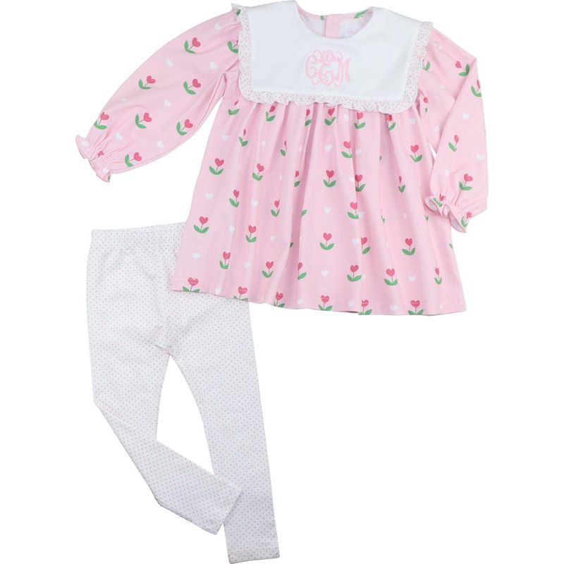 Knit Flower Heart Legging Set