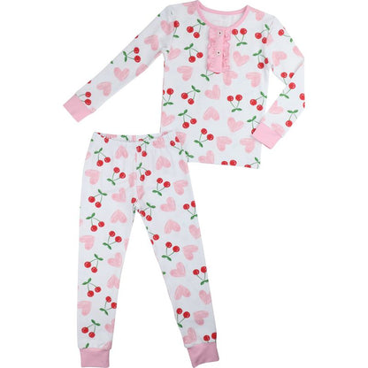 Knit Heart And Cherry Pajamas