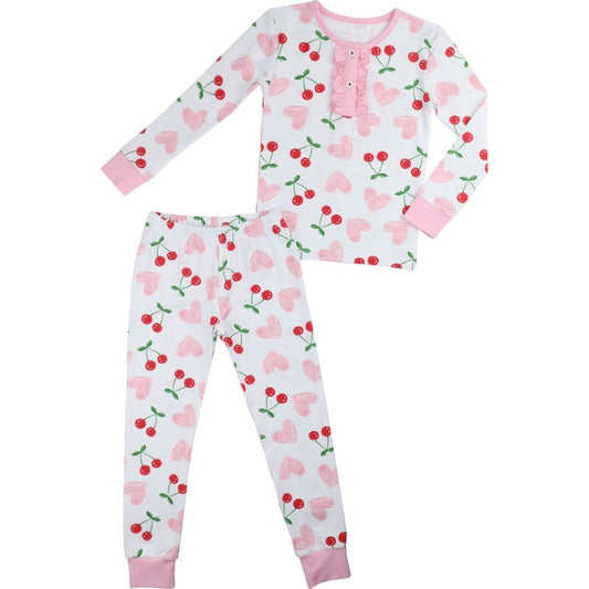 Knit Heart And Cherry Pajamas