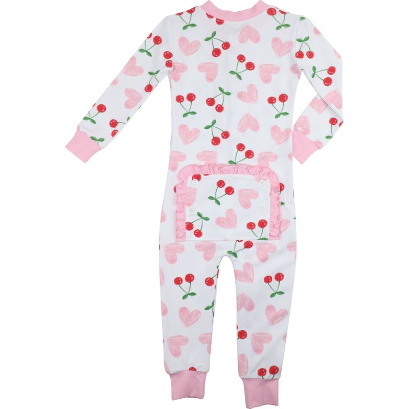 Knit Heart And Cherry Zipper Pajamas