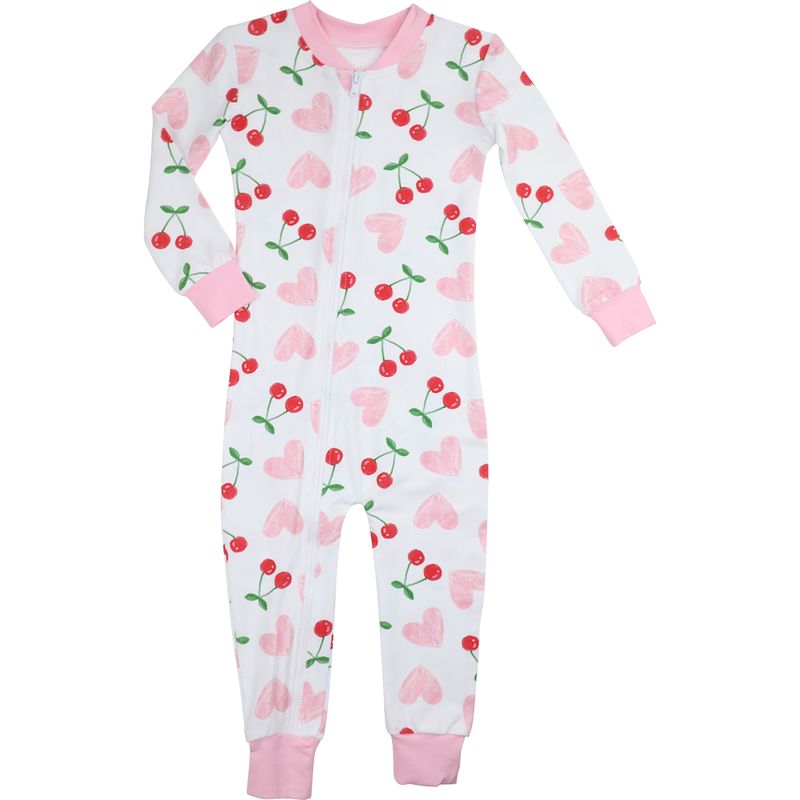 Knit Heart And Cherry Zipper Pajamas