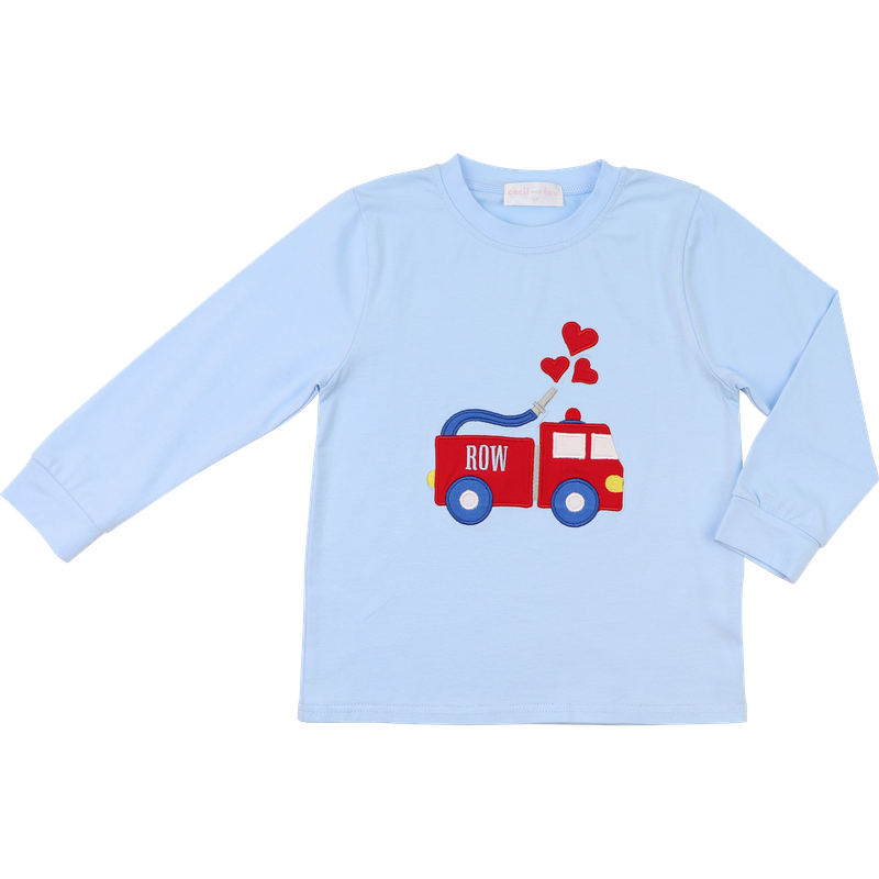 Knit Valentine Firetruck Shirt