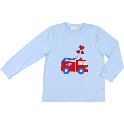 Knit Valentine Firetruck Shirt