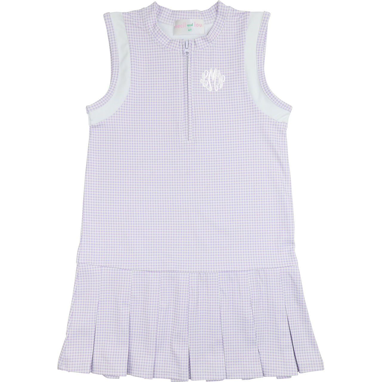 Lavender Gingham Tennis Dress (Shorts Included)4