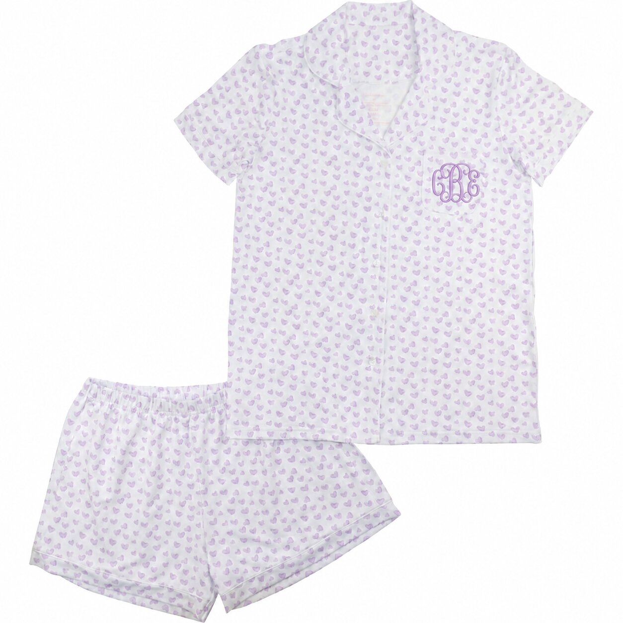 Lavender Heart Knit Pajamas1