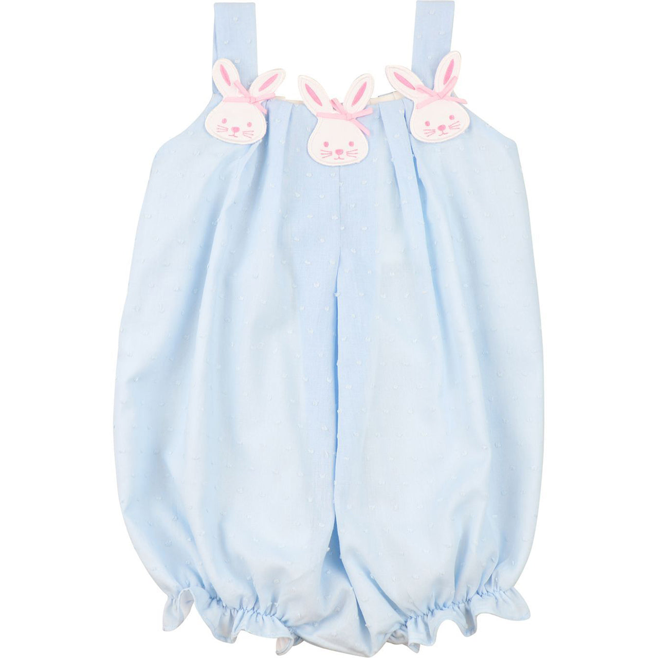 Light blue baby bubble with bunny ears on a white background