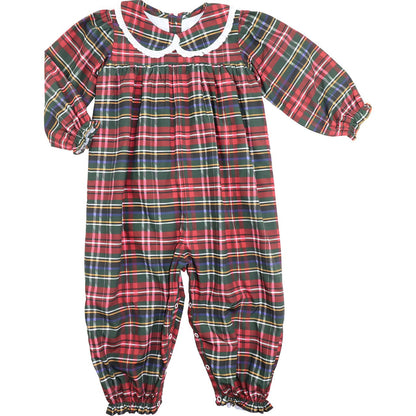 Green And Red Plaid Eyelet Long Bubble
