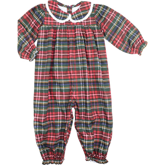 Green And Red Plaid Eyelet Long Bubble