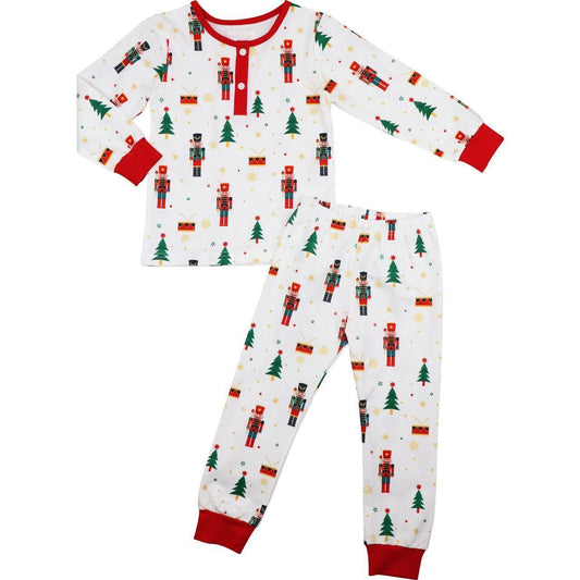Red Nutcracker Print Knit Pajamas