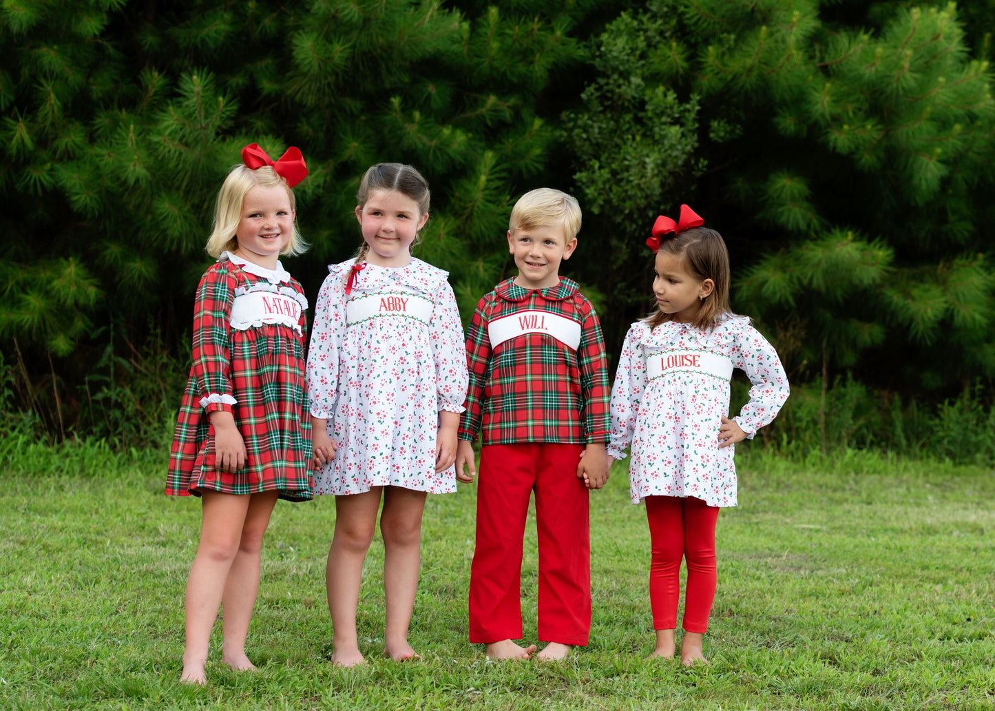 Red And Green Plaid Custom Smocked Dress