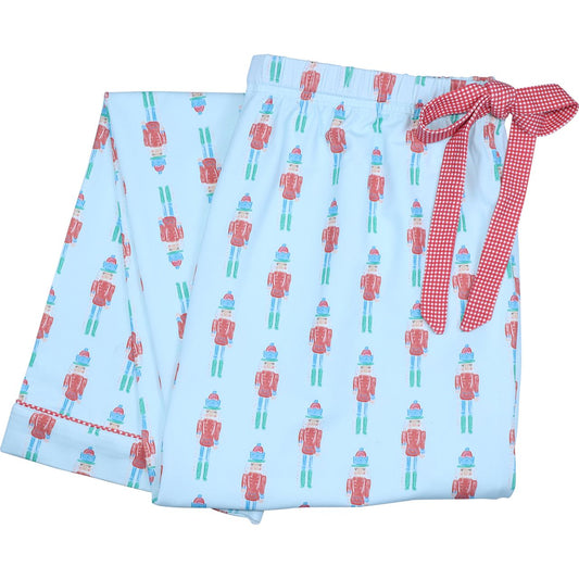 Men's Blue Holiday Nutcracker Knit Pajama Pants