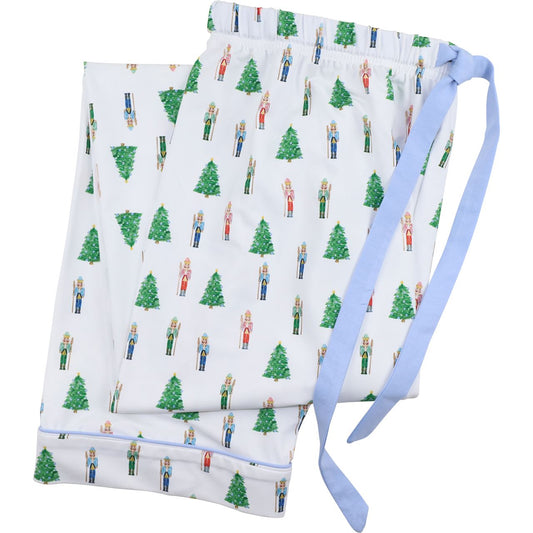 Men's Nutcracker And Christmas Tree Print Knit Pajama Pants