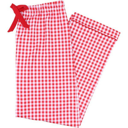 Men's Red And White Check Pajama Pants