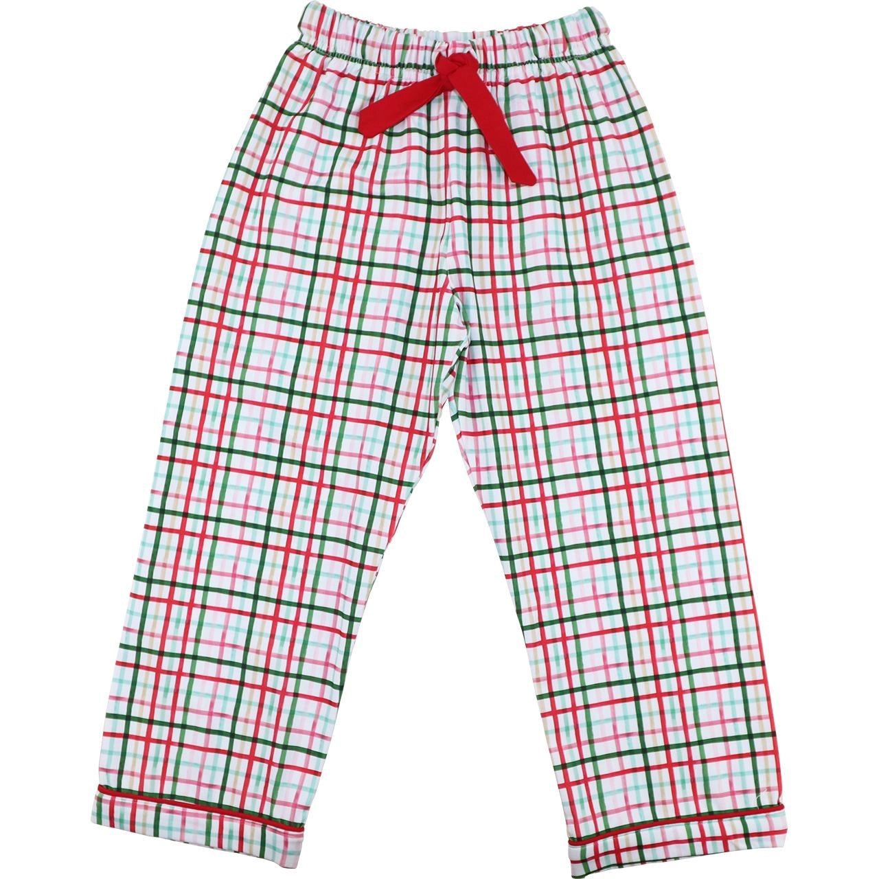 Men's Red and Green Plaid Windowpane Pajama Pants