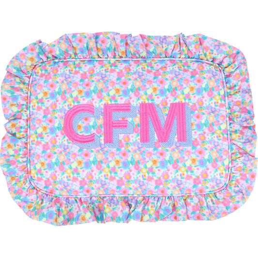 Mini Floral Ruffle Zipper Pouch