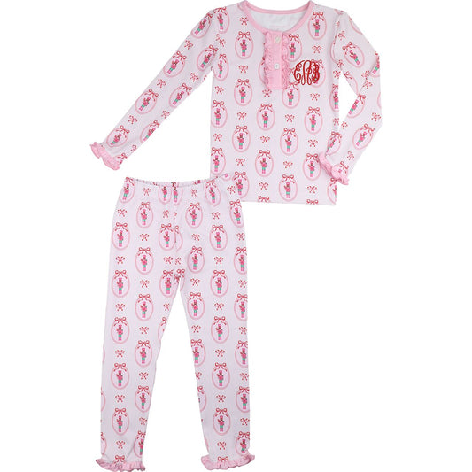 Mini Stripe Nutcracker Knit Pajamas
