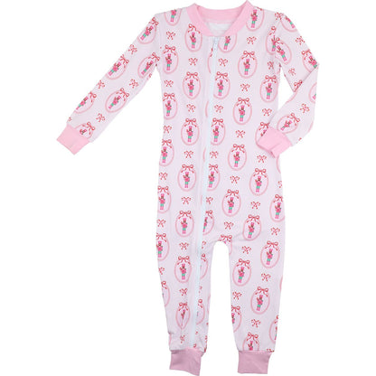Mini Stripe Nutcracker Knit Zipper Pajamas