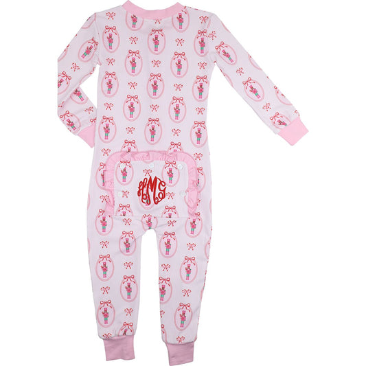 Mini Stripe Nutcracker Knit Zipper Pajamas