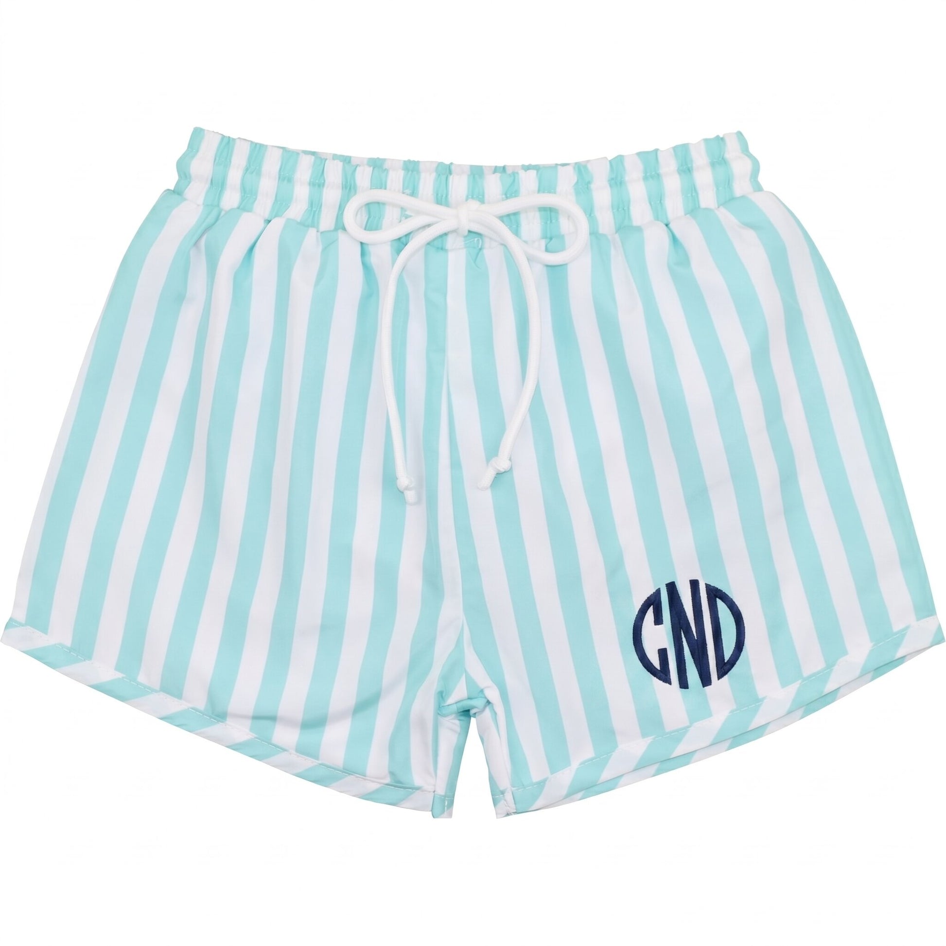 Mint Stripe Swim Trunks