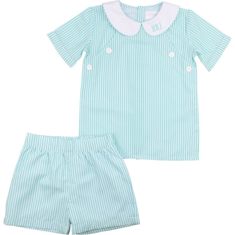 Mint Striped Short Set