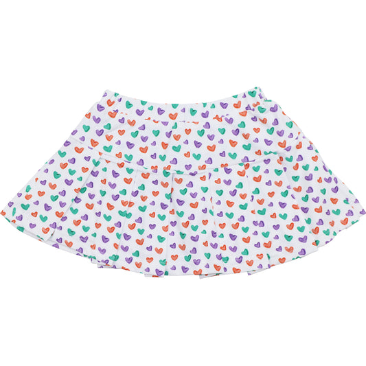 Multicolored Heart Tennis Skirt